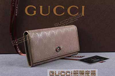 gucci 256336 灰光胶灰皮 古驰pvc钱包