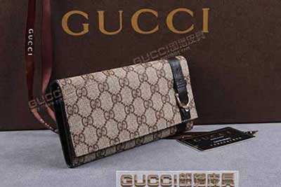 gucci 309756 啡PVC啡皮 古驰pvc钱包