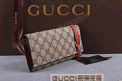 gucci 309756 啡PVC棕皮 古奇pvc钱包