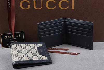 gucci 322144pvc 男士短款休闲钱包 古奇PVC二折钱包