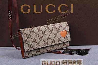 gucci 323223 啡PVC橙色 古奇pvc钱包