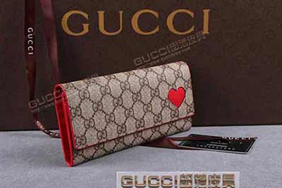 gucci 323223 啡PVC大红色 古驰pvc钱包