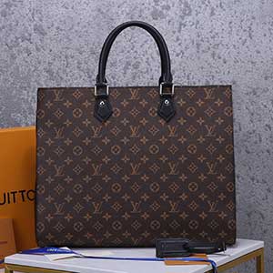 LV GRAND SAC手袋M44733 真品同款男士老花系列拼皮单肩手提包公文包