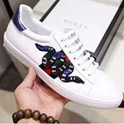 GUCCI 官网。古奇钻蛇电绣独家出炉 风格情侣必备休闲鞋 专柜1：1 最新款 材料进口牛皮。原版 内里绵羊皮。女35-40男39-45 缜密电绣 全套包装 卡片 合格证 布袋 手提袋