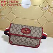 gucci古奇GUCCI新款 腰包 胸包两用 专柜品质 高等原单货 实物实拍！型号: 493930尺寸：宽24*高17*侧宽3.5颜色：pvc/红色
