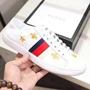 古奇小白鞋情侣高等版 古奇电绣小白鞋