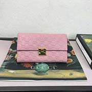 453156 古奇新款皮夹padlock系列新款造型 高等进口牛皮 专柜同步 22x14x2.5cm 压G粉色