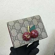 476050 G热卖新款樱桃金属卡包 高等进口牛皮 专柜同步 11x7.5x3cm 杏PVC大红