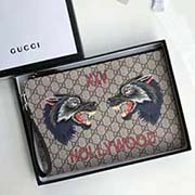 原单出品 狼头印花GG Supreme高等帆布手包 图