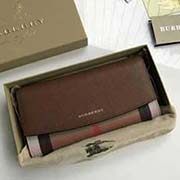 Burberry 柏宝利 原单出品 大面采用进口手掌纹牛皮 内格细腻柔软的进口小牛皮 原版格子面料 3957棕色 19cmx10cmx3cm