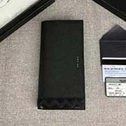 PRADA男士西装夹 专柜新款式 官网同步 2MV836 黑色黑色波浪拼色 意大利高等原单十字纹牛皮质感极好 长9.5cm高19cm