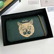 原单出品 猫头印花新款mini包 能轻松容纳plus手机 口红 小卡包 521552绿色 18.5cmx10cmx4.5cmx