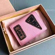 MIUMIU pocket wallet 专柜新款钱夹 5MV204 里外都是进口高端马德拉斯山羊皮 双面手工刺绣 内里miu标识烫字 百元钞银行卡硬币零钱通通可以收入其中 8 11cm