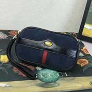 517076 古奇迎来新成员__手挽包iPhone 保护套 进口磨砂皮搭配皱漆牛皮滚边蓝红织带精良结合 高等意大利进口牛皮 双G椭圆形珐琅细节 17.5x10.5x2.5cm 磨砂皮深蓝