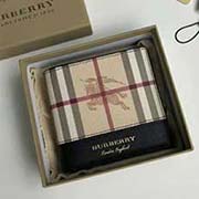 Burberry 柏宝利 原单出品 男士短夹 马仔格子料搭配进口粒面小牛皮 40652321黑色 11cmx10cmx