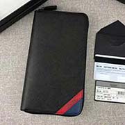 PRADA男士大号单拉链钱包 专柜新款式 官网同步 2ML188 黑色拼色字唛 意大利高等原单十字纹牛皮质感极好 长21cm高12cm