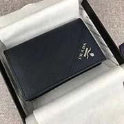 PRADA爆款男士卡包 专柜新款式 官网同步 2MC122 深蓝边角散字唛 意大利高等原单十字纹牛皮质感极好 长11cm高6.5cm