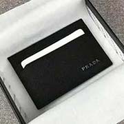 PRADA爆款男士卡包 专柜新款式 官网同步 2MC149 黑色五字唛 意大利高等原单十字纹牛皮质感极好 长10cm高8cm