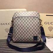 gucci854364 PVC 金色金属配件 尼龙织带 男款经典斜