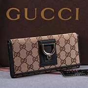 gucci 141413 杏布啡皮 古奇帆布