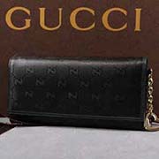 gucci 154185 黑光胶 古奇pvc钱包