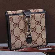 gucci 220353 帆布钱包 杏布粉红 