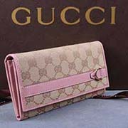 gucci 295616 浅杏布粉红皮 女士帆