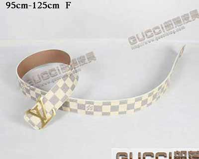 LV品牌金扣白格皮带LV 027 6