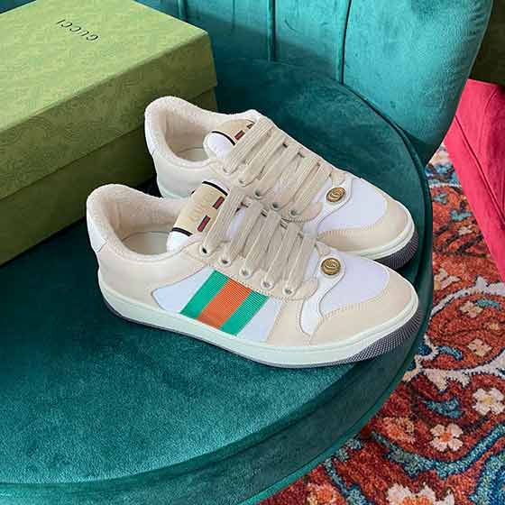 欧洲站女士名品小白鞋Gucci新