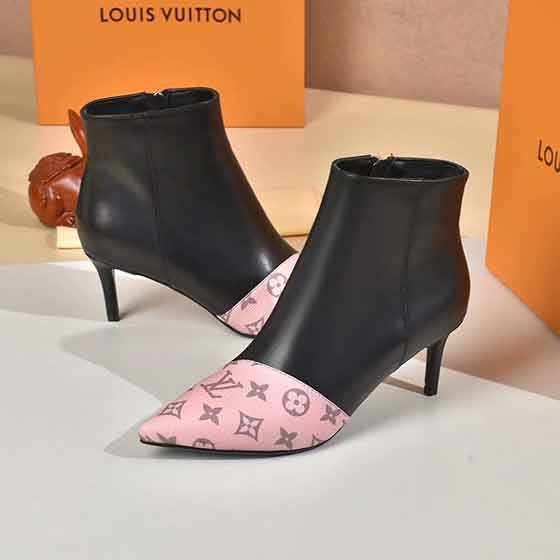LV高跟女尖头时尚不规则靴名品女鞋切尔西女靴