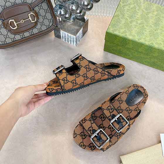 聚尚折扣网Gucci新限量单层底拖鞋