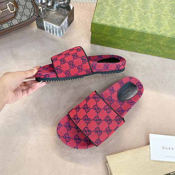 克克女鞋官网古奇Gucci新限量单层底拖鞋 