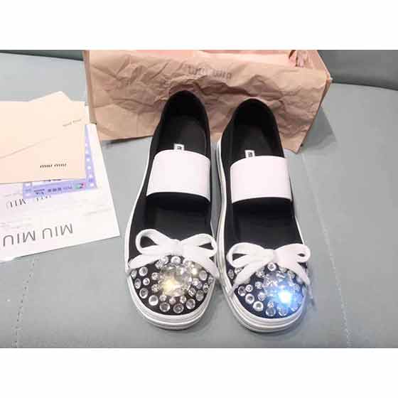 miumiu专柜真品钻扣系带休闲鞋