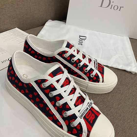 Dior迪奥女士板鞋品牌新款藤格纹刺绣布鞋