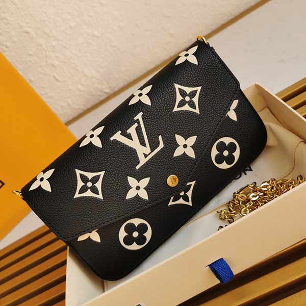 LV Pochette Félicie信封式链条包M69977黑