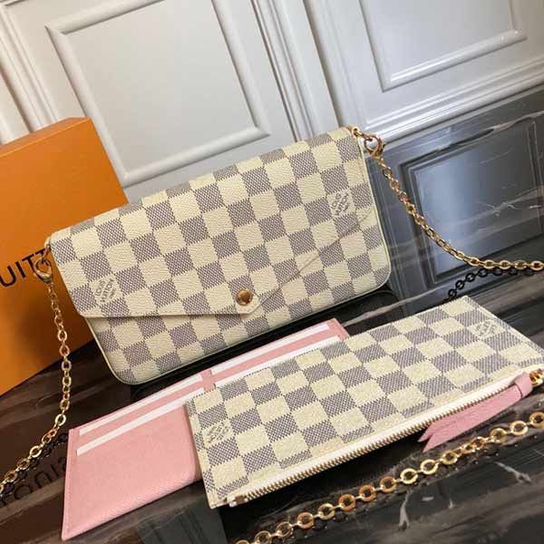 路易威登POCHETTE FELICIE手袋N63106 真品复刻3件套