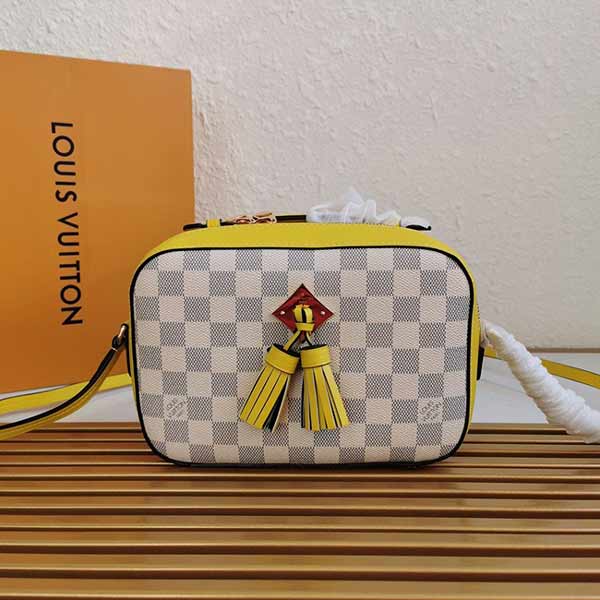 LV Saintonge手袋：Damier Azur帆布与粉彩调皮