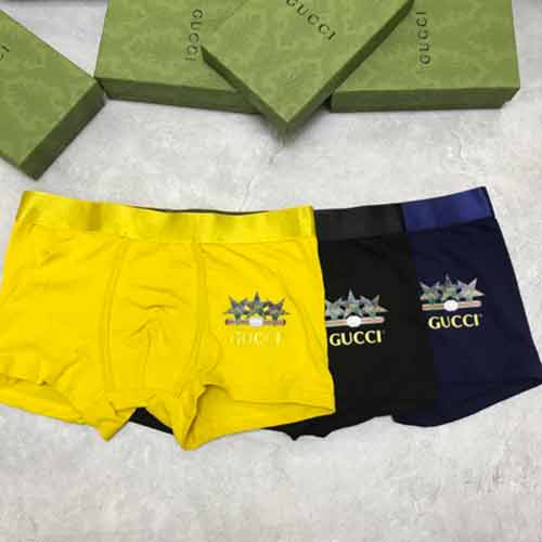 古奇大品牌冰丝男士内裤男平角裤夏季薄款透气四角裤