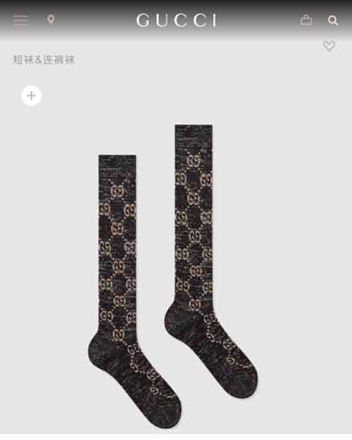 Gucci复古袜 小腿袜 GG经典老花弹力中性百搭长袜