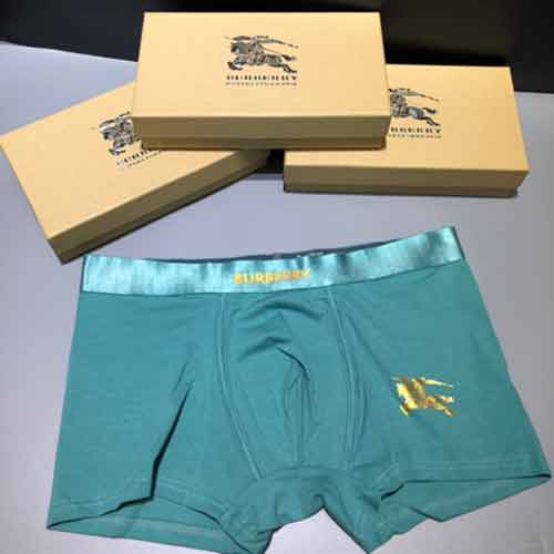 巴宝莉内裤官网同步大品牌大弹力平角裤 男士内裤 三条装