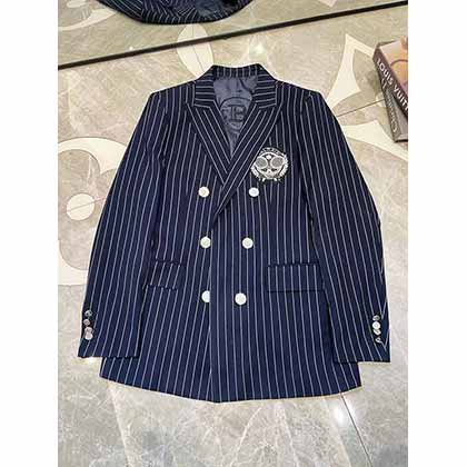 巴尔曼早春新款条纹西服外套：经典与