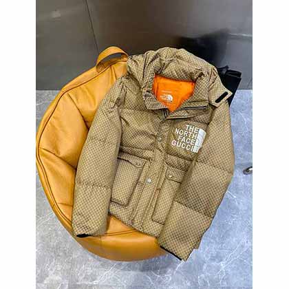 古奇立领亮面羽绒服男短款轻奢大品