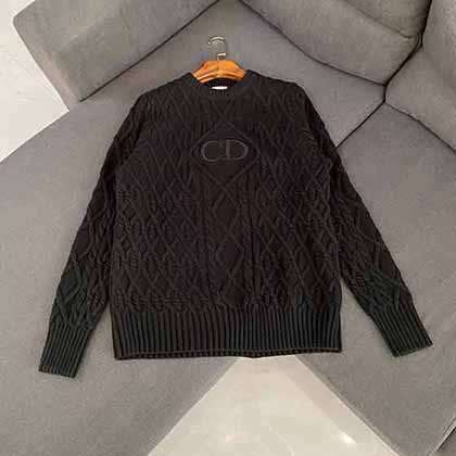 Dior冬季轻奢大品牌麻花编织提花