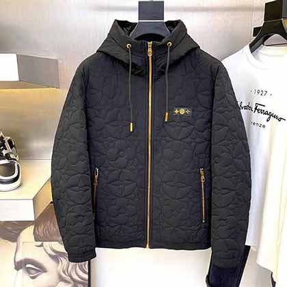 大品牌高等黑羽绒服短款女连帽极寒加厚宽松男款保暖Lv外套情侣