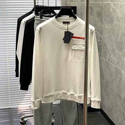 SS秋冬新品男生卫衣品牌PRAA 普拉达休闲圆领卫衣