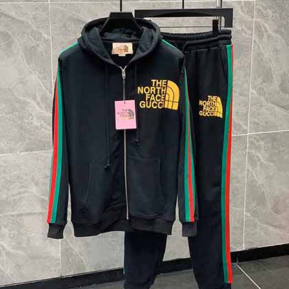 GUCCI古奇The North Fac北面联名款男士休闲运动套装