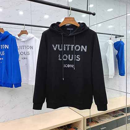 路易威登品牌秋季连帽长袖卫衣 潮牌潮流套头外套