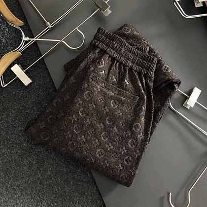 LV大品牌外贸裤子男春秋休闲工装裤 老花压花休闲裤！