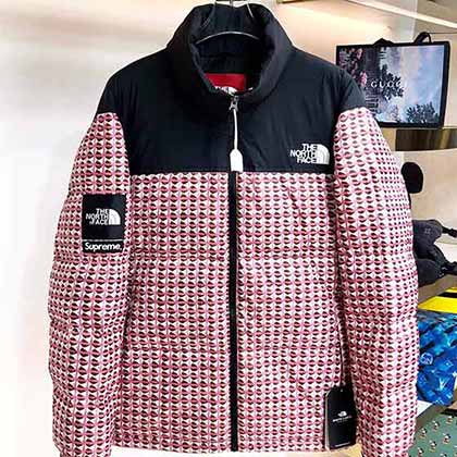 高等款国际羽绒服品牌北面suprme联名款情侣羽绒面包