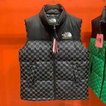 北面古奇联名款羽绒服马甲洋气鸭绒背心外穿大品牌马